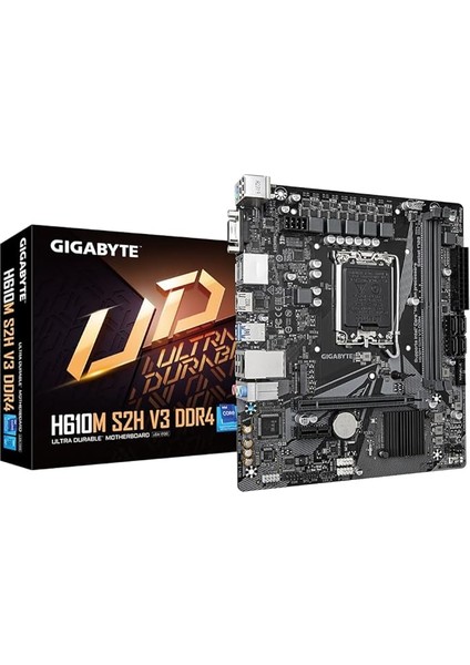 H610M S2H V3 Ddr4 Ana Kart - Intel Core 14. Cpu'ları Destekler, 4+1+1 Hibrit Dijital Vrm, 3200 Mhz'e Kadar Ddr4, 1 x Pcıe 3.0 M.2, Gbe Lan, USB 3.2 Gen 1