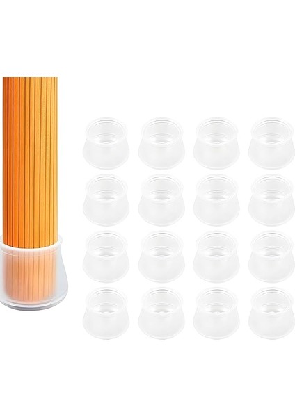 24 Adet Şeffaf Silikon Sandalye Bacak Koruyucu Kapak Seti | Kaymaz, Sessiz, Yuvarlak Mobilya Ayak Kılıfı | Zemin Koruma Için Şeffaf Silikon Ayak Pedleri | Masa Sandalye Ayak Uyumlu