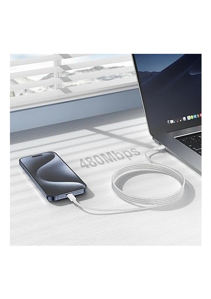 Labs BL74 Örgülü 60W 1.2m Data ve Şarj Kablosu, Bükülmeye Dayanıklı, Hızlı Şarj (Type-C To Lightning) indirimleri