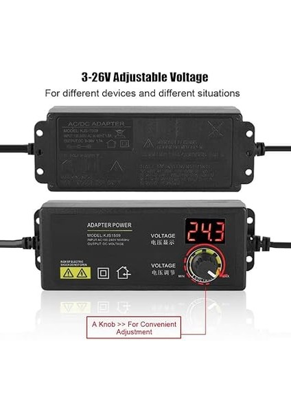 Ayarlanabilir Adaptör, Güç Kaynağı Ayarlanabilir 3 – 36 V Geniş Aralıklı Ayarlanabilir Güç Kaynağı Parazit Önleyici 60 W 1,7 A Ac Dc Adaptör fiyatları
