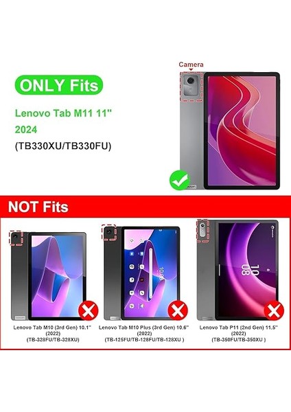 Lenovo Tab M11 (TB330FU) 11 Inç 2024 Için Kılıf, Ultra Ince Koruyucu Kılıf, Yarı Saydam Arka Kapak, Otomatik Uyku/uyanma Fonksiyonlu, Siyah fiyatları