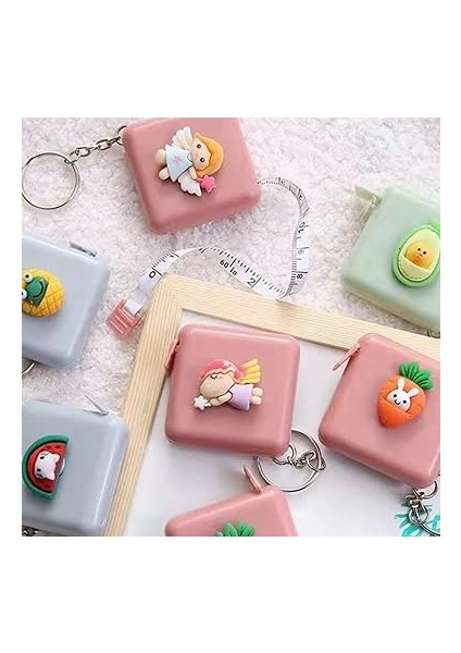 Sevimli Yumuşak Stickerli 150 cm Uzunluğunda Pratik Taşınabilir Çanta Boy Anahtarlıklı Mezura Metre fiyatları