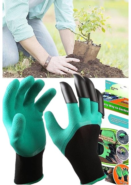 Pratik Toprak Kazma Ekme Çapalama Için Korumalı Bahçe Bahçivan Eldiveni
