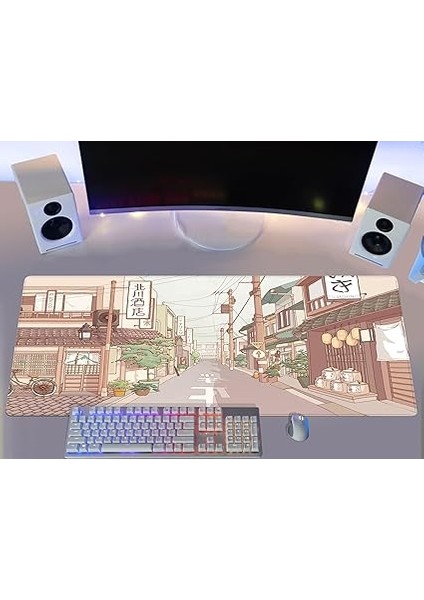 Gaming Mouse Pad 90X40 Mouse Pad Xxl Büyük Oyuncu Mouse Pad Speed Mousepad (Japan Street, 90X40 cm (3mm Kalınlık)) fırsatları