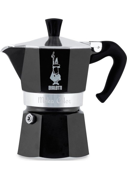 - Moka Express Siyah: 3 Cups Ocak Üstü Espresso Pişirici - 130ML - Alüminyum Gövde - Patentli Güvenlik Valfi - Tüm Ocak Türleri Için Uygundur (Indüksiyon Hariç)