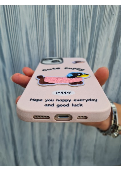 iPhone 15 Uyumlu Nakış Işlemeli Köpek Desenli Yumuşak Silikon Kılıf modelleri