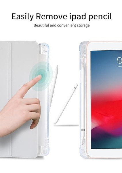 10.2 Inç iPad 9./8./7. Nesil Kılıf, Kalem Tutuculu, Çilek Baskılı Üç Katlı Stand Koruyucu iPad Kılıfı 2021/2020/2019 Için Otomatik Uyku Uyandırma Ile, Pembe modelleri