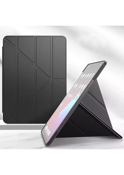 iPad Pro 12.9 ile Uyumlu (2018) 3.nesil Kılıf Kalem Koyma Bölmeli Uyku Modlu Suni Deri,silikon Attravtive Smart Cover