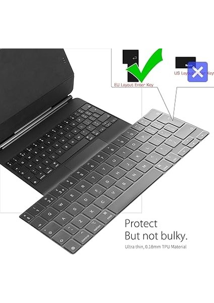 iPad Air 11 Inç (M2) Için Magic Keyboard ile Uyumlu Klavye Koruyucu Film ve iPad iPad Pro 11 Inç (1, 2, 3, 4 Nesil), iPad Air (4. ve 5. Nesil) Için Eski Magic Keyboard modelleri