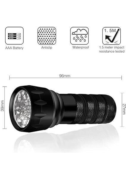 21 led 395nm güneş ışığı ultraviyole uv el feneri - blacklight - çok amaçlı indirimleri