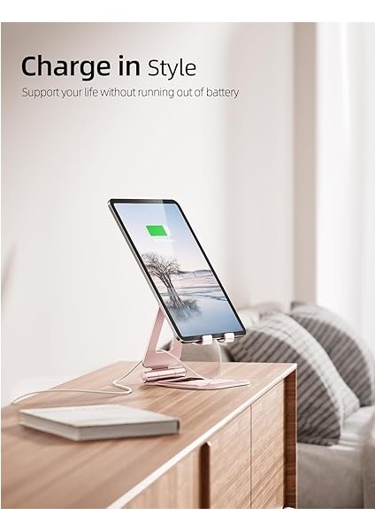 Çift Katlanabilir iPad Standı, Tamamen Ayarlanabilir Masaüstü Tablet Tutucu, Ofis Kindle Için iPad Aksesuarları 4-11 Inç Mobil Cihazlarla Uyumlu iPad Pro/mini, iPhone Pro/max/plus, Nexus, Pembe fiyatları