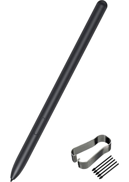 Tab S7 Fe S Kalem, Samsung Galaxy Tab S7 Için Stylus Kalem, Tab S7 Fe SM-T730, SM-T733, SM-T736B Yedek Uçlu Stylus S Kalem (Bluetooth'suz) (Siyah)