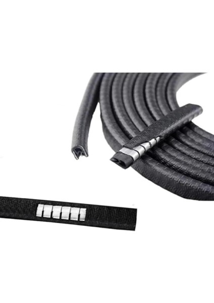 Kapı Koruma Fitili Çarpma Çizik Önleyici Fitil U Tip 5 M Siyah