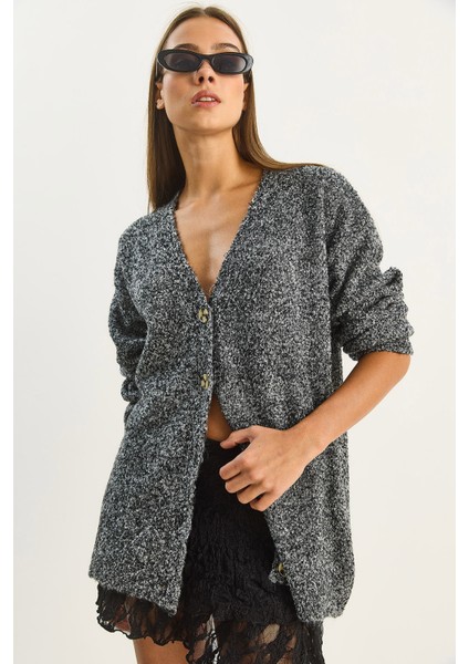 Kadın V Yaka Oversize Buklet Carmen Triko Hırka fiyatları