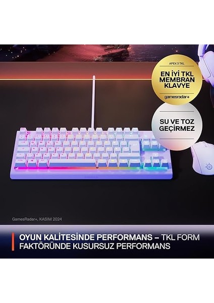 Apex 3 Tkl Rgb Suya ve Toza Dayanıklı Türkçe Gaming Klavye – Lila fiyatları