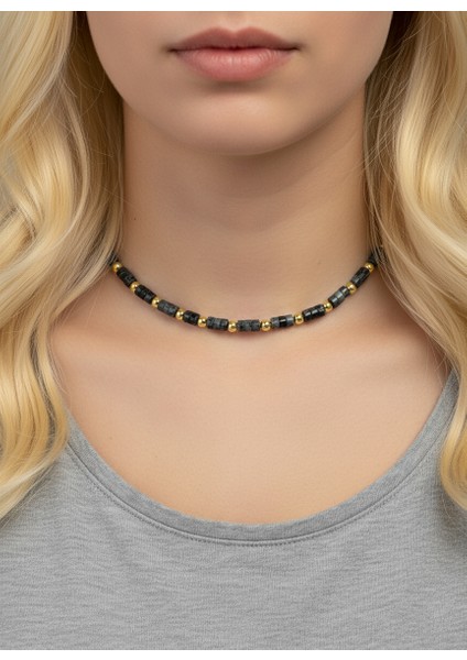 Renk Harmanı Doğal Taş Boncuk Kolye