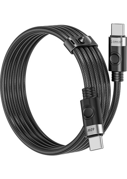 60W 3A Pd Type-C To Type-C Hızlı Şarj ve Data Kablosu Siyah 1 Metre