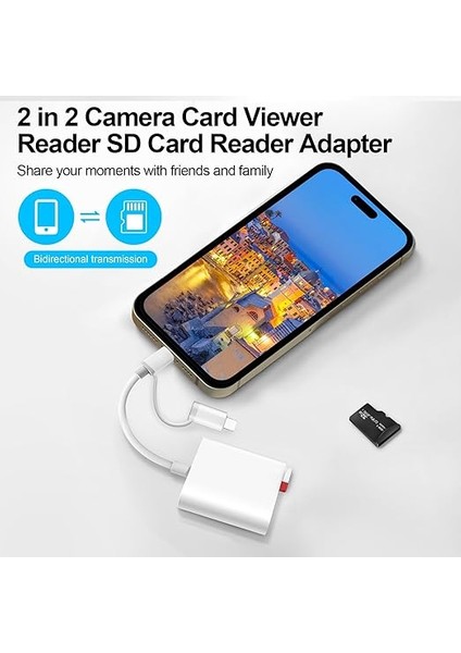 Için Sd Kart Okuyucu, Sd Kart Okuyucu, iPhone Sd Kart Okuyucu, USB C Sd/microsd Kart Okuyucu, Tak ve Çalıştır, iPhone Tip C Kart Okuyucu Için Sd Kart Adaptörü, IPHONE15/IPAD/MACBOOK/LAPTOP Için modelleri