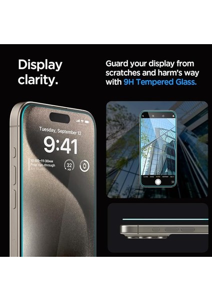 iPhone 15 Pro Max ile Uyumlu Cam Ekran Koruyucu Kolay Kurulum Glas.tr Ez Fit Slim Hd (2 Adet) - AGL06872 indirimleri