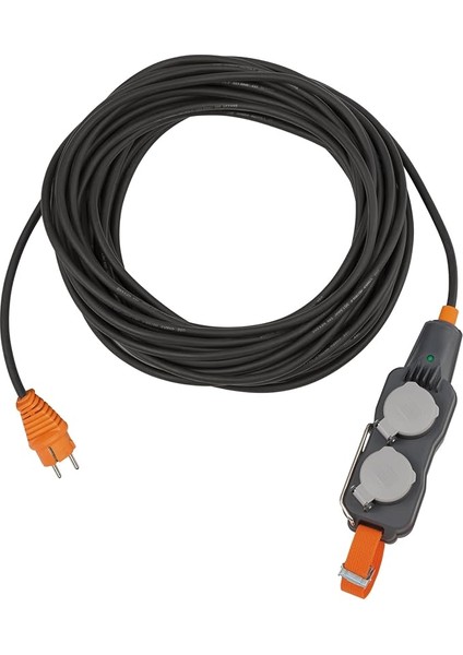9162100160 Professionalline Güç Bloku Uzatma Kablosu/dağıtıcı Prizli 4 Bölmeli, 10 M Siyah Kablo, IP54, Prizler 45° Düzenlenebilir