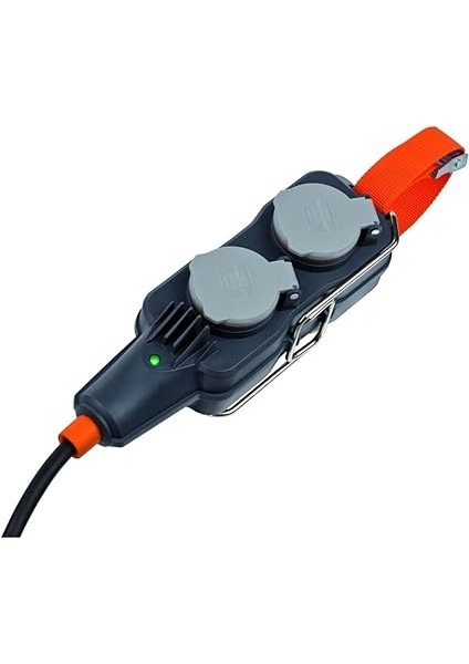 9162100160 Professionalline Güç Bloku Uzatma Kablosu/dağıtıcı Prizli 4 Bölmeli, 10 M Siyah Kablo, IP54, Prizler 45° Düzenlenebilir modelleri