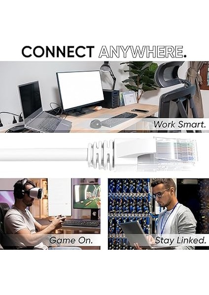 Cat6 Utp Ethernet Ağ Kablosu Yüksek Hızlı RJ45 Lan Internet Kablosu | Router, Modem, Pc, Oyun Konsolu, Ps4, Ps5, Laptop ve Ağ Cihazları Için Dayanıklı (15 Metre) indirimleri