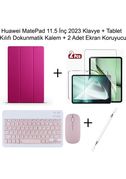 Yesnıce Huawei Matepad 11.5 Inç 2023 Uyumlu Standlı Kılıf ve Dokunmatik Kalem ve Klavye ve Mouse