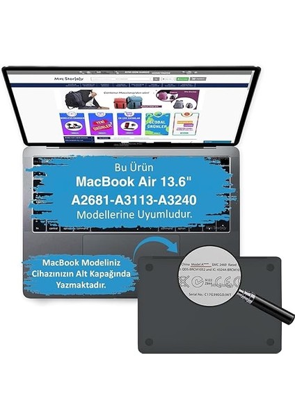 MacBook Air 13.6 Inç M2 M3 M4 Uyumlu Kılıf, Mat Flu Sert Kapak, Ince Hafif Darbe Önleyici Koruma, Şeffaf & Renk Seçenekli Hardcase Açık Yeşil fiyatları