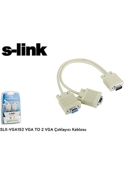 SLX-VGA152 VGA To 2 VGA Çoklayıcı Kablosu, Beyaz modelleri