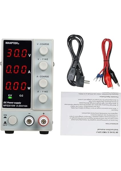 Wanptek NPS3010W 0-30V 0-10A Anahtarlamalı Dc Güç Kaynağı 3 Haneli Ekran LED Yüksek Hassasiyetli Ayarlanabilir Mini Güç Kaynağı Ac 115V/230V 50/60Hz Voltaj ve Akım Düzenlemeli Çift Çıkış modelleri