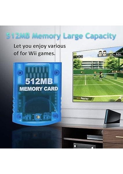 Gamecube Hafıza Kartları, Gamecube ve Wii Konsolu ile Uyumlu Hafıza Kartı - Mavi 512MB (8192 Blok) indirimleri