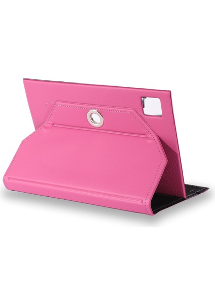 Hometech T701 - 7" Tablet Uyumlu Standlı Üniversal Kapaklı Pembe Tablet Kılıfı
