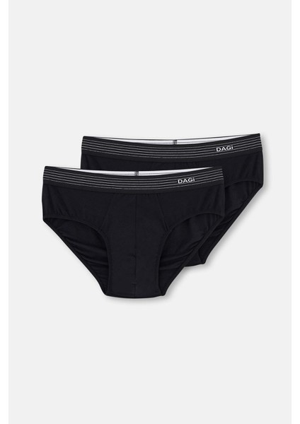 Siyah Micro Modal 2'li Slip Külot D4180