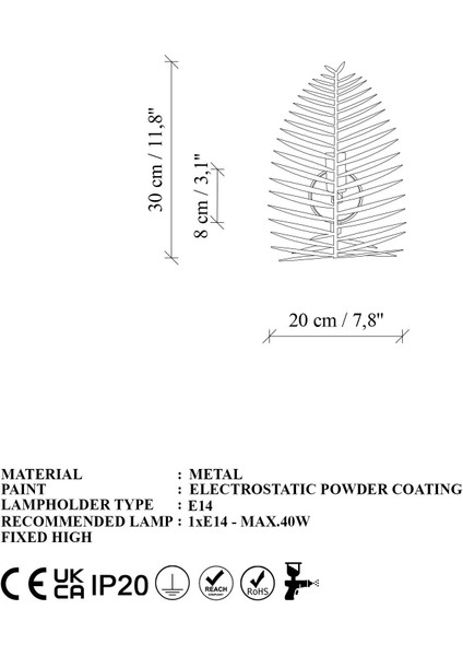 Leaf Metal Yaprak Başlıklı Rustik Tekli Aplik Beyaz, Modern Duvar Lambası LEAF-15323 fırsatları