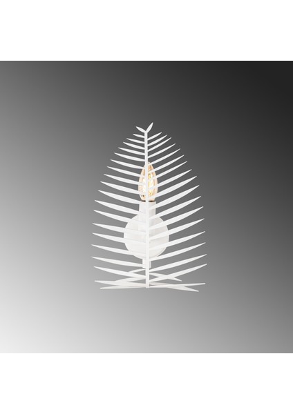 Leaf Metal Yaprak Başlıklı Rustik Tekli Aplik Beyaz, Modern Duvar Lambası LEAF-15323