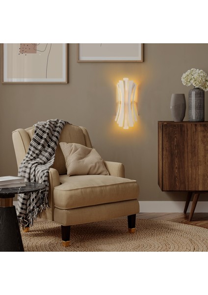 Linea Çift Yönlü Modern Metal Aplik Beyaz, Minimalist Duvar Lambası LINEA-15441 fırsatları