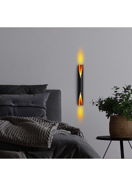 Vega Çift Yönlü Metal Tekli Aplik Siyah, Modern Tasarım Duvar Lambası VEGA-15366