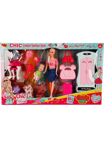 Cindy Makyaj Masalı Dolaplı Model Bebek Oyun Seti fırsatları