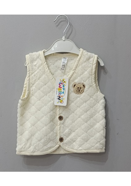 Welkin Baklava Desenli Ayıcık Nakışlı Welsoft Yelek