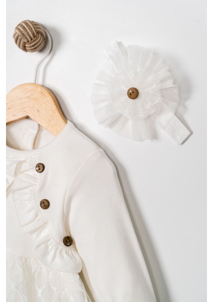 Kız Bebek Mevlütlük Dantelli Elbise Bandanalı fiyatları
