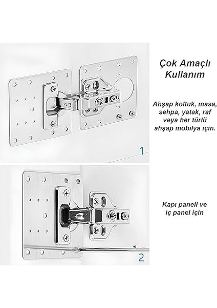 2 Adet Paslanmaz Çelik Menteşe Onarım Plakası – 9x9 cm Tamir Kiti, 12 Vida ile – Dolap Kapakları Için Dayanıklı ve Kolay Montajlı Menteşe Sabitleme Plakası indirimleri