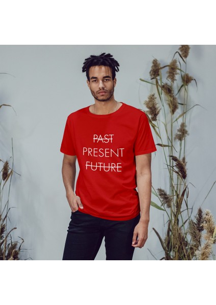 Past Present Future Tişört - Kırmızı modelleri