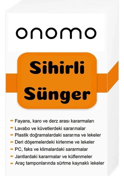 Sihirli Sünger, Çok Amaçlı Temizlik Süngeri, Fayans, Lavabo, Plastik ve Deri Yüzeyler Için 3 Adet
