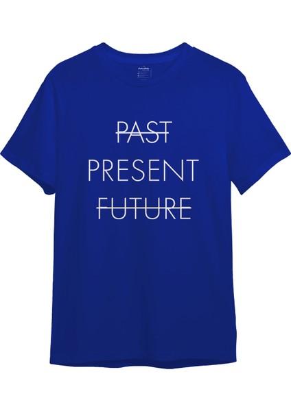 Past Present Future Tişört - Mavi