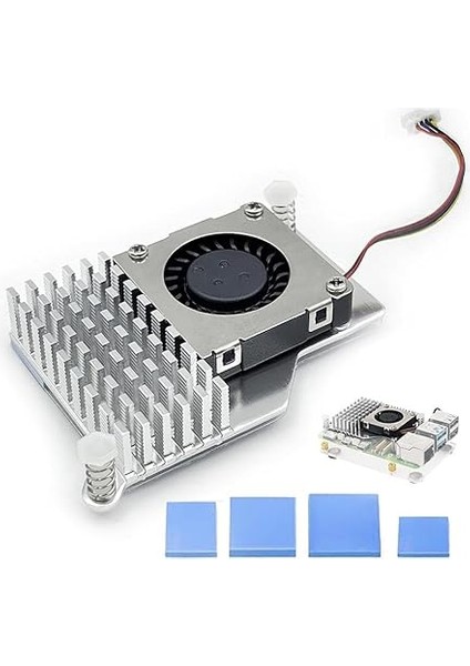 Pi 5 Aktif Soğutucu – 30MM 5000 Rpm Sessiz Fan, 5V Gpıo, Metal Gövde, Termal Throttling’i Önler (Pi 5/4/3b+/3b Uyumlu)
