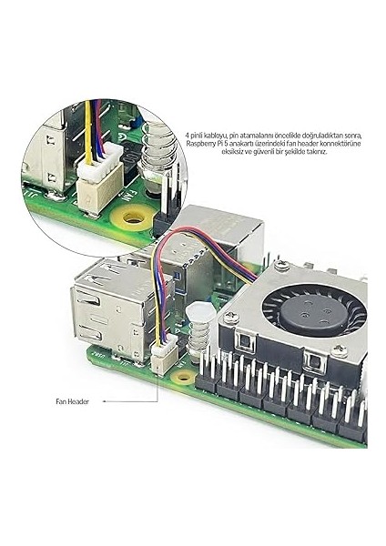 Pi 5 Aktif Soğutucu – 30MM 5000 Rpm Sessiz Fan, 5V Gpıo, Metal Gövde, Termal Throttling’i Önler (Pi 5/4/3b+/3b Uyumlu) fiyatları