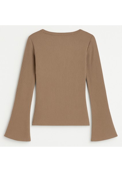 Kadın Bisiklet Yaka Fitilli Ispanyol Kol Bluz modelleri