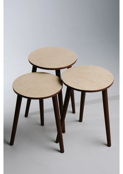 3'LÜ ZİGON SEHPA %100 MDF TRAVERTEN MADRİD MODEL SEHPA fiyatları