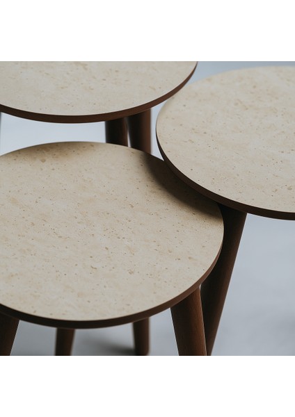 3'LÜ ZİGON SEHPA %100 MDF TRAVERTEN MADRİD MODEL SEHPA fırsatları