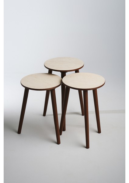 3'LÜ ZİGON SEHPA %100 MDF TRAVERTEN MADRİD MODEL SEHPA indirimleri